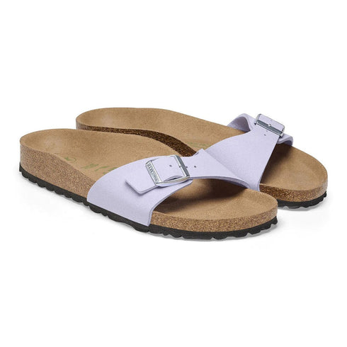 Birkenstock Madrid Womens Synthetic Vegan Slide Purple Fog Regular Width